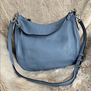 Kate Spade Blue Pebbled Leather Shoulder Bag
